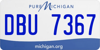 MI license plate DBU7367
