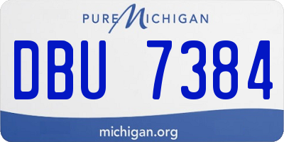 MI license plate DBU7384