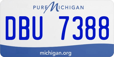 MI license plate DBU7388