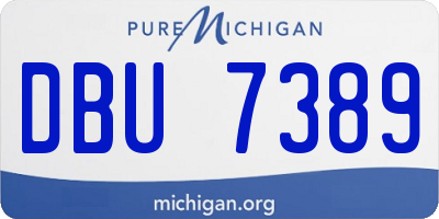 MI license plate DBU7389