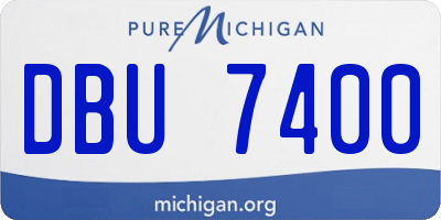 MI license plate DBU7400