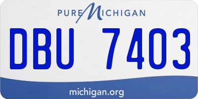 MI license plate DBU7403