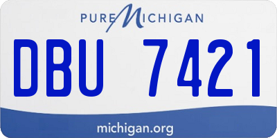 MI license plate DBU7421