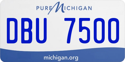 MI license plate DBU7500