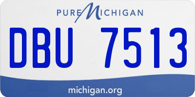 MI license plate DBU7513