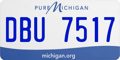 MI license plate DBU7517