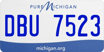 MI license plate DBU7523