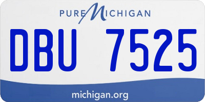 MI license plate DBU7525