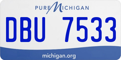 MI license plate DBU7533