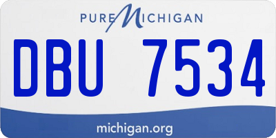 MI license plate DBU7534