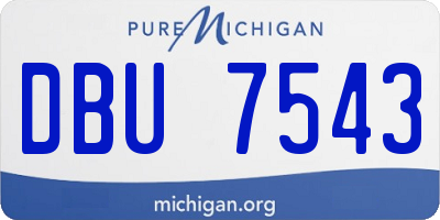 MI license plate DBU7543