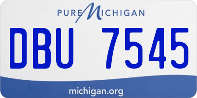 MI license plate DBU7545