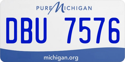 MI license plate DBU7576