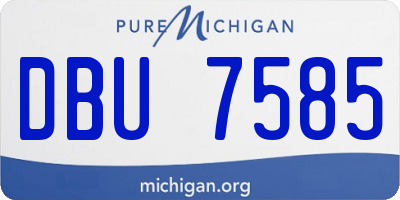 MI license plate DBU7585