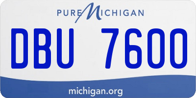 MI license plate DBU7600