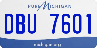 MI license plate DBU7601