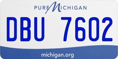 MI license plate DBU7602