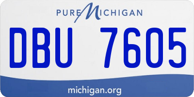 MI license plate DBU7605