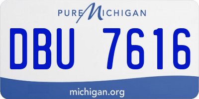 MI license plate DBU7616