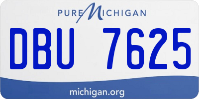 MI license plate DBU7625