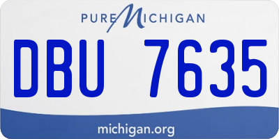 MI license plate DBU7635
