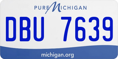 MI license plate DBU7639