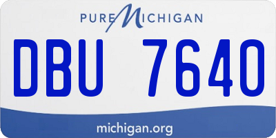 MI license plate DBU7640