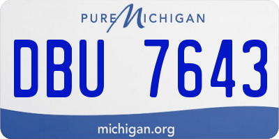 MI license plate DBU7643