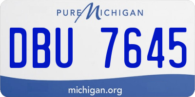 MI license plate DBU7645