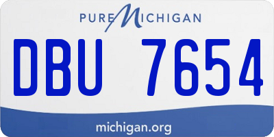 MI license plate DBU7654