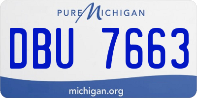 MI license plate DBU7663