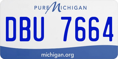 MI license plate DBU7664