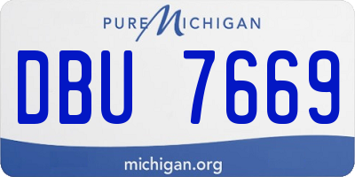 MI license plate DBU7669