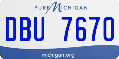MI license plate DBU7670