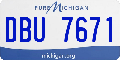 MI license plate DBU7671