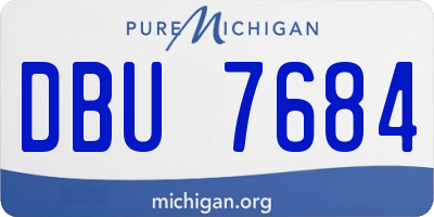 MI license plate DBU7684