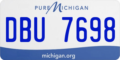 MI license plate DBU7698