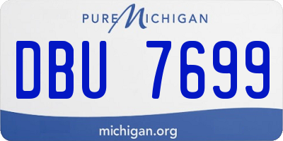 MI license plate DBU7699