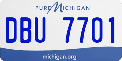 MI license plate DBU7701