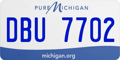 MI license plate DBU7702