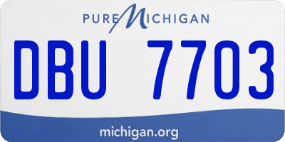 MI license plate DBU7703