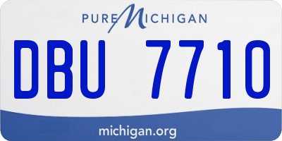 MI license plate DBU7710