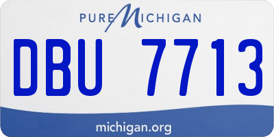 MI license plate DBU7713