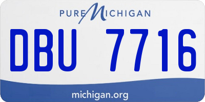 MI license plate DBU7716