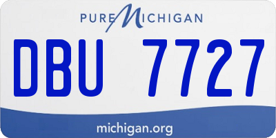 MI license plate DBU7727