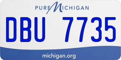 MI license plate DBU7735