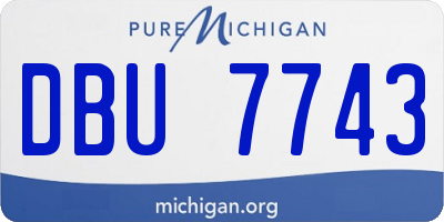 MI license plate DBU7743