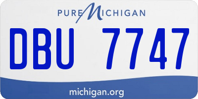 MI license plate DBU7747