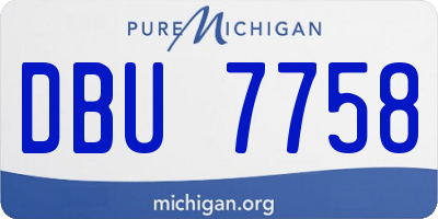MI license plate DBU7758
