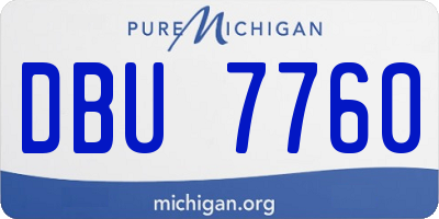 MI license plate DBU7760